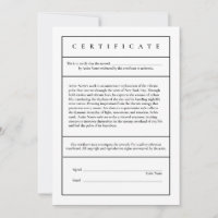 Descriptive Modern Certificate of Authenticity