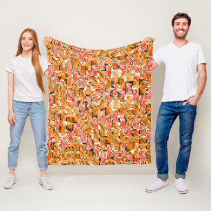 Desenho no estilo tijolos com tom de brilho fleece blanket