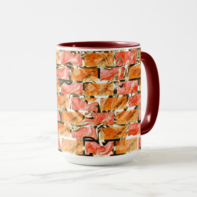 Desenho no estilo tijolos com tom de brilho mug (Front Right)