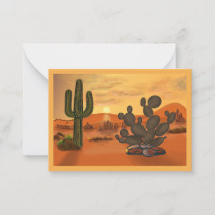 Desert and cactus decorative map. card