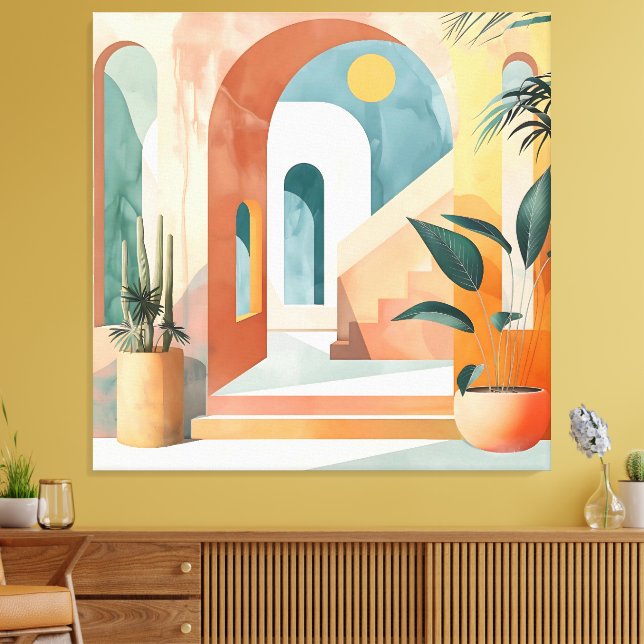 Desert Arches – Modern Abstract Architecture Canvas Print (Insitu(LivingRoom))