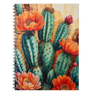 Desert Art   Flowering Cactus    Notebook Journal