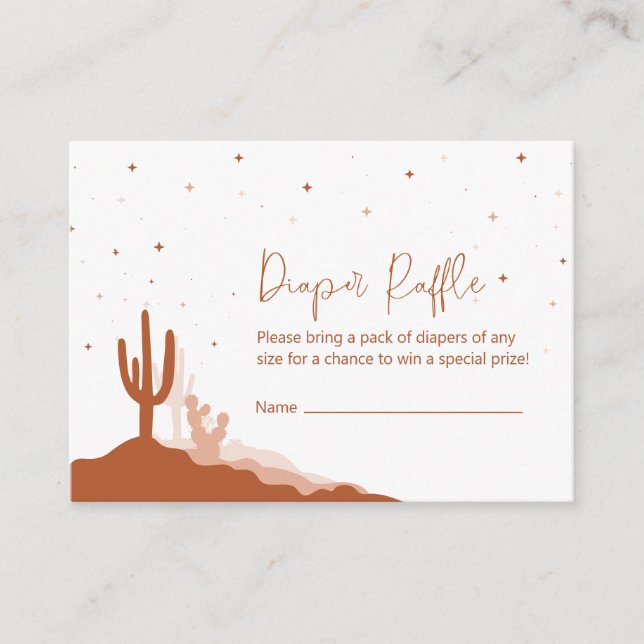 Desert Baby Shower Diaper Raffle Card (Front)