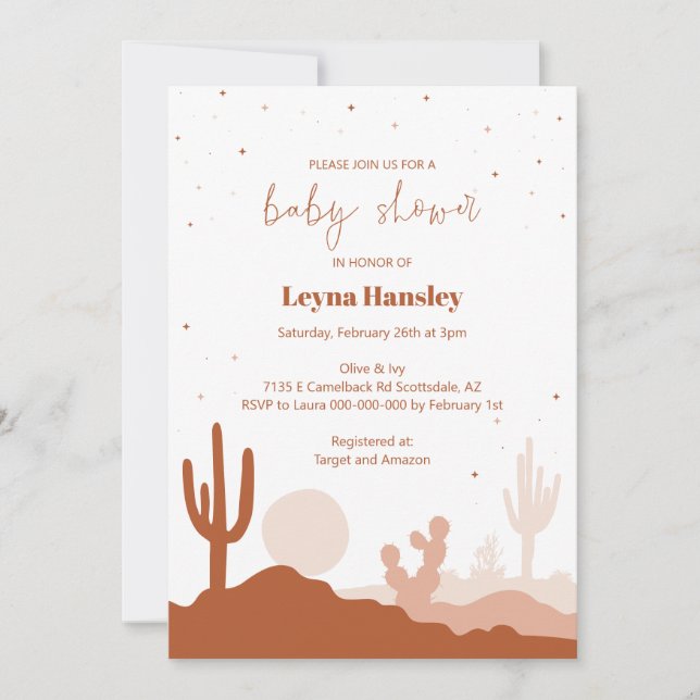 Desert Baby Shower Invitation (Front)