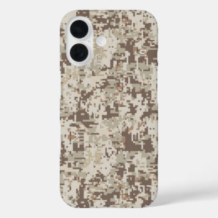 Desert Beige Digital Camouflage Decor on a iPhone 16 Case
