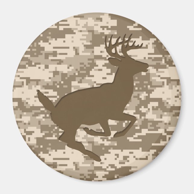 Desert Beige Digital Camouflage Deer Camo Pattern Magnet (Front)