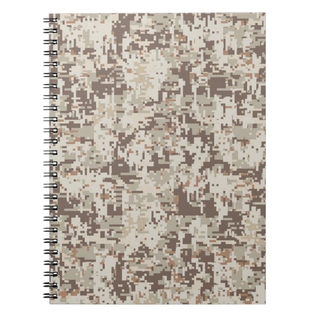 Desert Beige Style Digital Camouflage Spiral Notebook (Front)