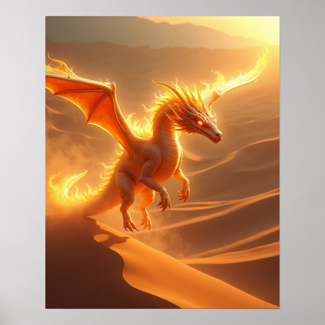 Desert Blaze Fire Dragon Poster (Front)
