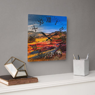 Desert Bloom, by Gary Poling Square Wall Clock