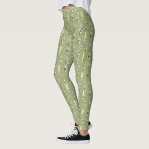 Desert Bloom Step Green Pattern Leggings