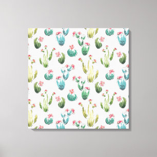 Desert Bloom Step   Pink Pattern Canvas Print