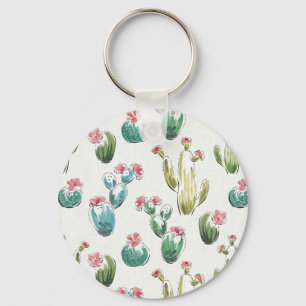 Desert Bloom Step   Pink Pattern Key Ring