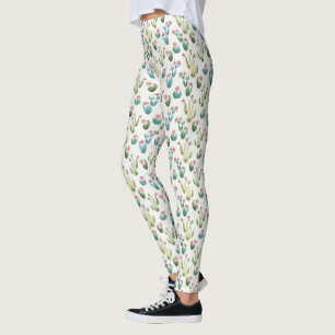 Desert Bloom Step   Pink Pattern Leggings