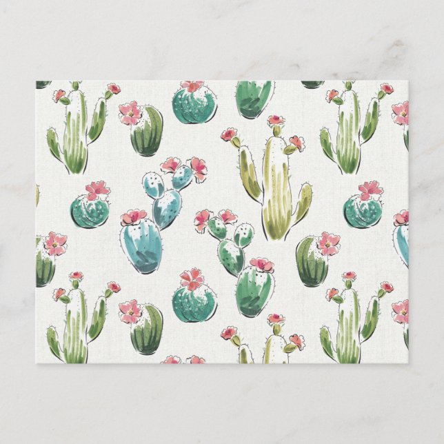 Desert Bloom Step | Pink Pattern Postcard (Front)