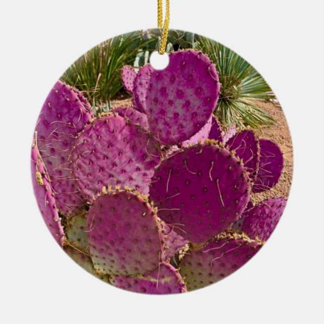 Desert Blooms Ceramic Tree Decoration (Front)