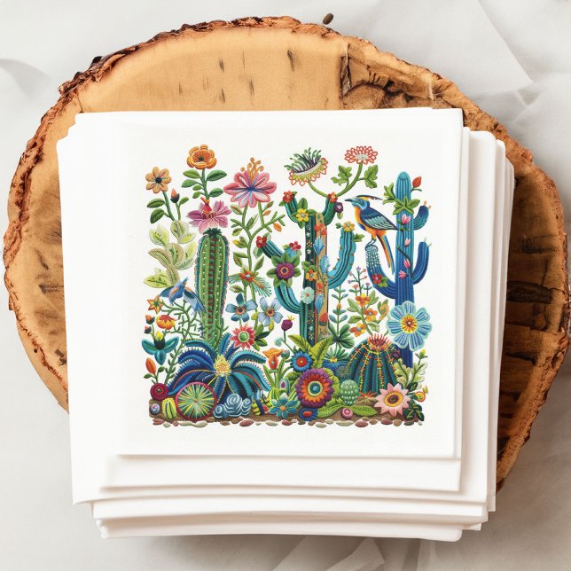 Desert Blooms Embroidered Eden Napkin (Creator Uploaded)