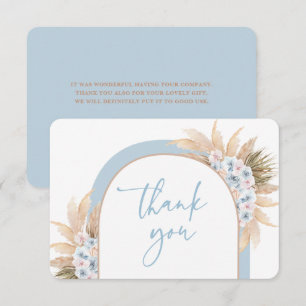 Desert Blue Arch Pampas Grass Boy thank you card