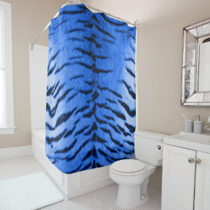 Desert Blue Tiger Skin Print Shower Curtain