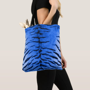 Desert Blue Tiger Skin Print Tote Bag