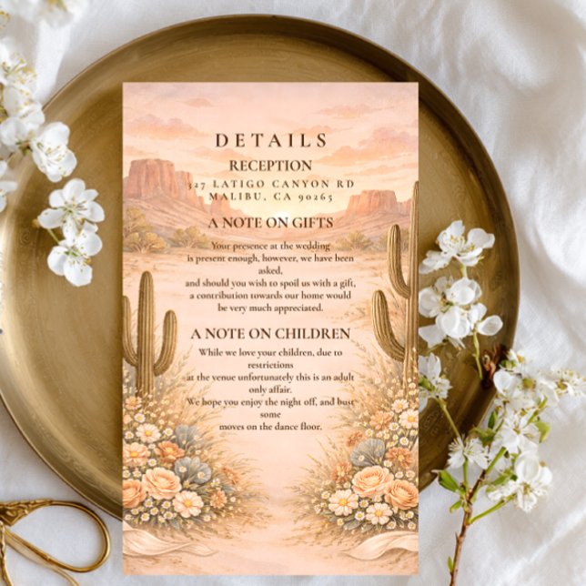 Desert Blush Cactus Landscape Wedding Enclosure Card (Creator Uploaded)