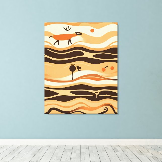 Desert Boho Abstract Canvas Print (Insitu(Wood Floor))