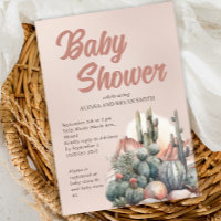 Desert Boho Chic Cactus Terracotta Baby Shower
