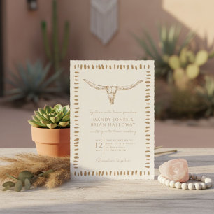 Desert Boho Cowboy Wedding Invitation