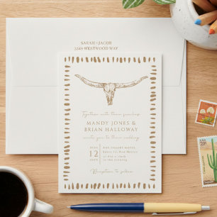 Desert Boho Cowboy Wedding Invitation Envelope