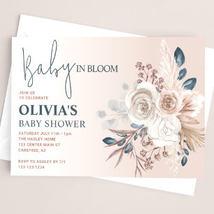 Desert Boho Floral Baby Shower Invitation