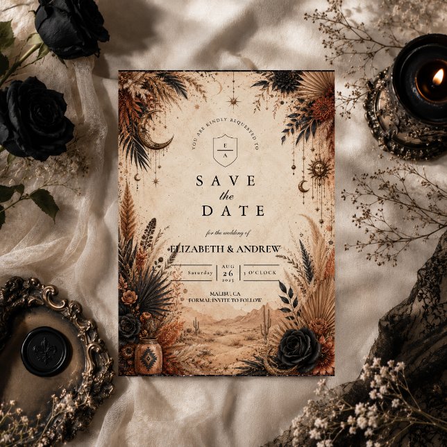 Desert Boho Goth Wedding Save The Date (Creator Uploaded)