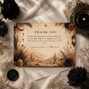 Desert Boho Goth Wedding Thank You Card