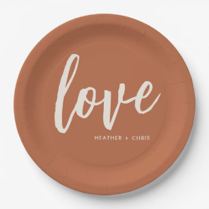 Desert Boho Love Wedding Engagement Party Paper Plate
