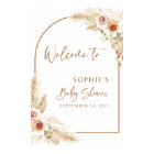Desert Boho Pampas Grass Baby Shower Welcome Sign