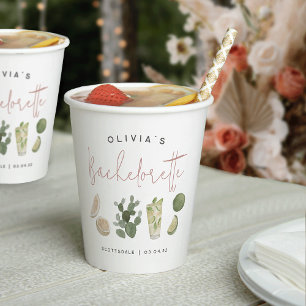 Desert Boho Personalised Bachelorette Party Paper Cups
