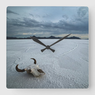 Desert   Bonneville Salt Flats Utah Square Wall Clock