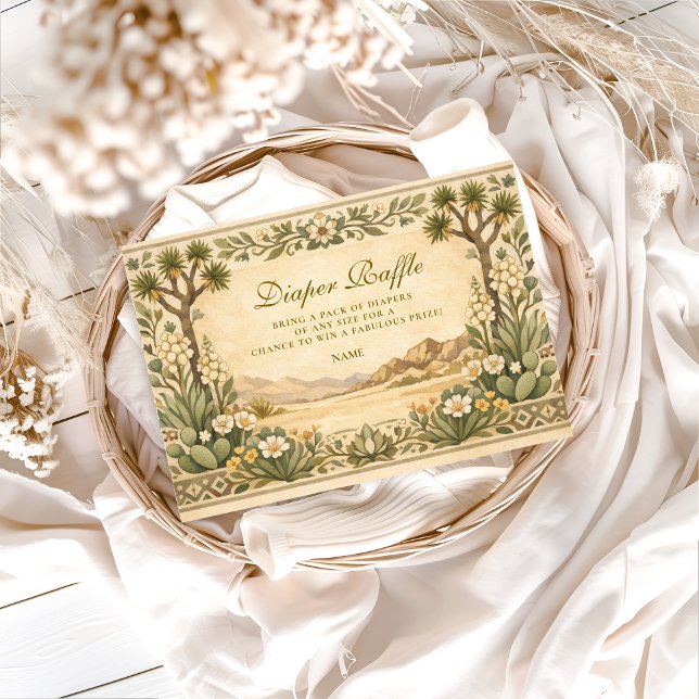Desert Botanical Baby Shower Diapper Raffle  Enclosure Card (Creator Uploaded)