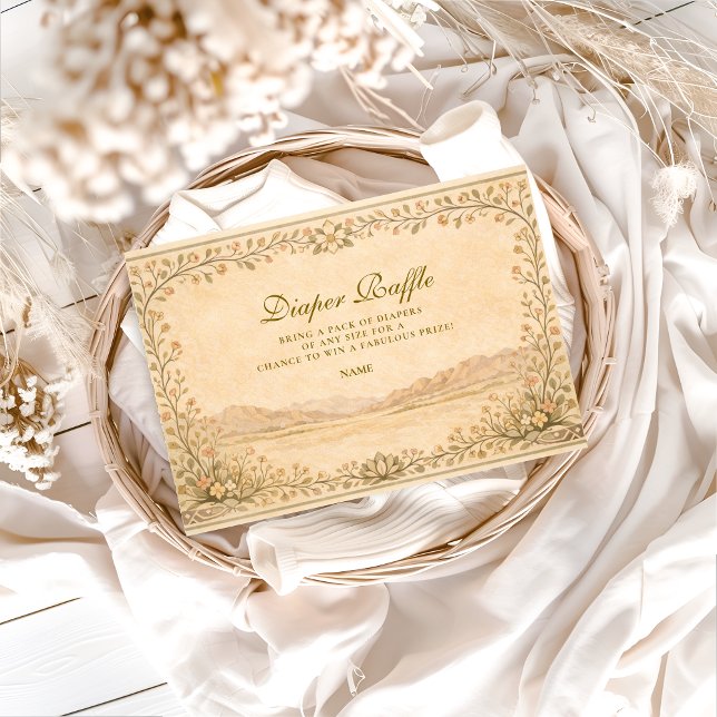 Desert Botanical Neutral Florals Diapper Raffle  Enclosure Card (Creator Uploaded)