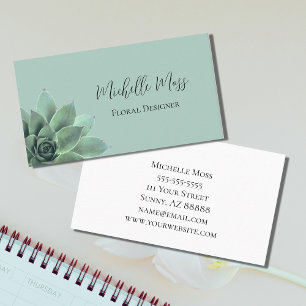 Desert Botanical Succulent Elegant Typography Business Card