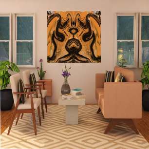 Desert Brown Abstract  On Wrapped Canvas Print