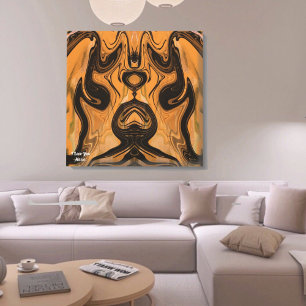 Desert Brown Abstract On Wrapped Canvas Print