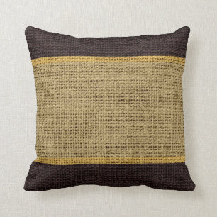 Desert & Brown Rustic Burlap Jute Background Cushion