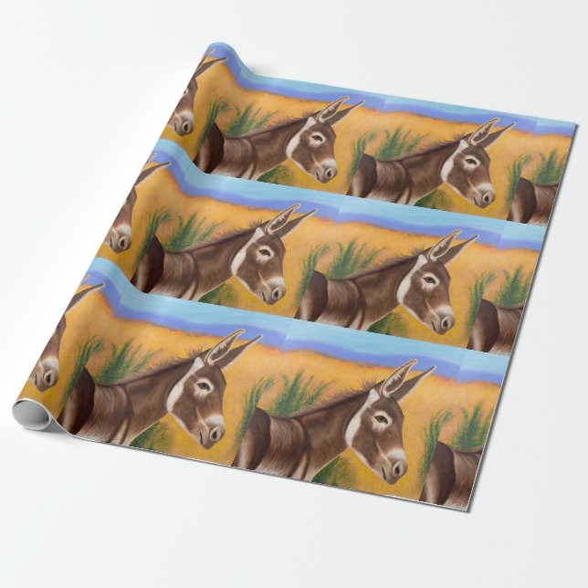 Desert Burro Wrapping Paper (Unrolled)