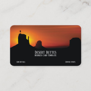 Desert Buttes Landscape Sunset Business Card