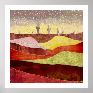Desert Cacti Landscape Poster