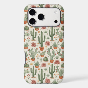Desert Cacti Succulent Seamless Pattern