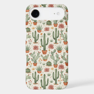 Desert Cacti Succulent Seamless Pattern