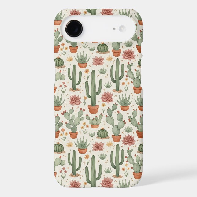 Desert Cacti Succulent Seamless Pattern (Back)