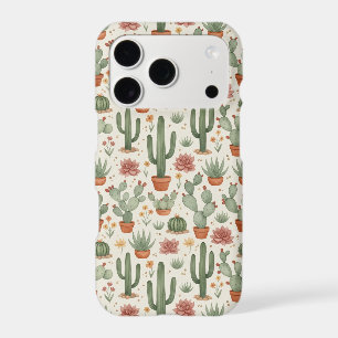 Desert Cacti Succulent Seamless Pattern