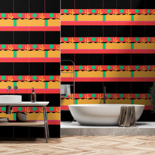 Desert Cactus Banded Wallpaper