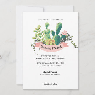 Desert Cactus Bloom Wedding Invitation